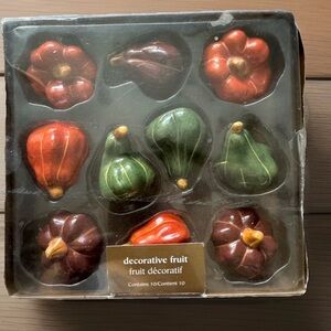 PIER 1 Fall Harvest Decorative Fruit Decor Set of 10 Mini Pumpkins Squash NOB